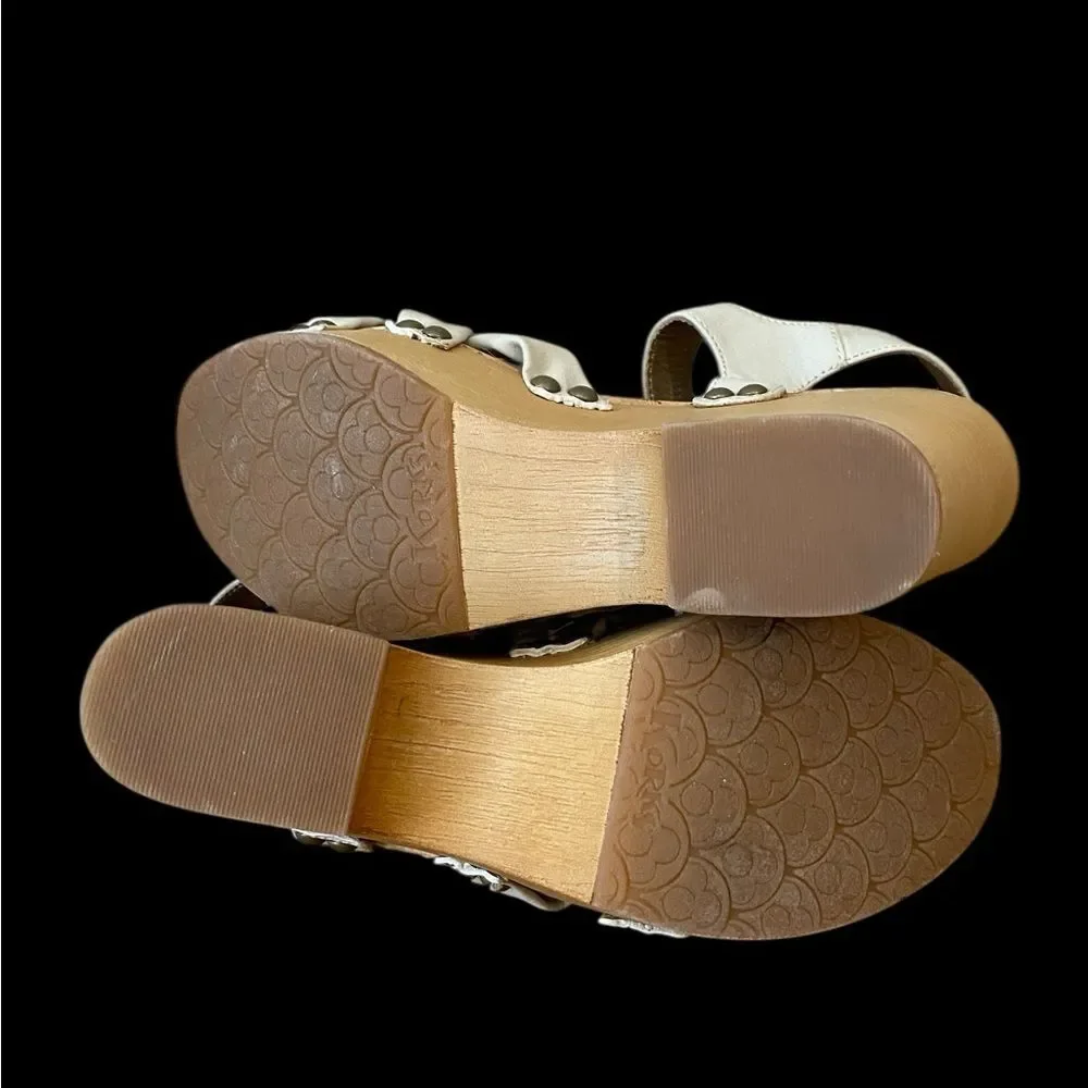 Kork-Ease | Korks Dawson Wedge Sandals | Studded platform Off White Sandals NWOB